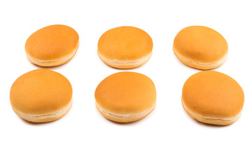 Burger bread isolated on white background.
