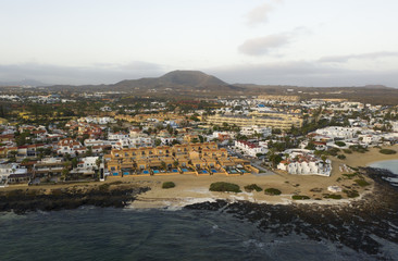 Fototapeta na wymiar Corralejo Fuerteventura coastline with hotels and apartments