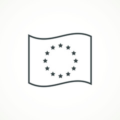 The wreath of stars of EU isolated. Circle of gray stars or EU flag. European Union icon. Vector simple illustration of European Union isolated on white background Vector illustration.