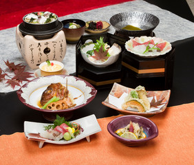 会席料理　刺身　盛付　和食