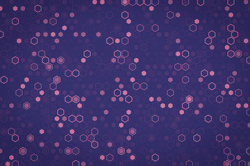 Abstract color hexagon illustration. Colorful geometric hexagon shapes elements. Technology futuristic illustration.