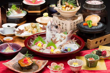 会席料理　刺身　盛付　和食