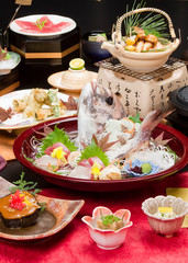 会席料理　刺身　盛付　和食
