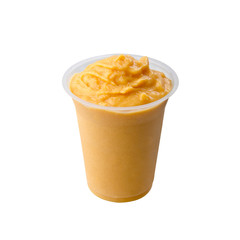 yogurt or mango yogurt ice drick on a background new.