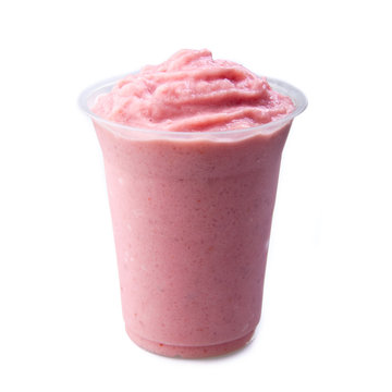 yogurt or strawberry yogurt ice drick on a background new.