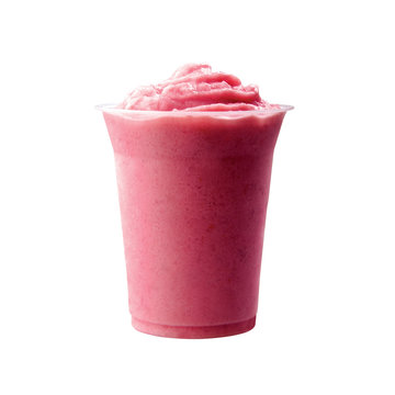 yogurt or strawberry yogurt ice drick on a background new.