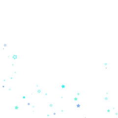 Blue, cyan, turquoise glitter stars confetti