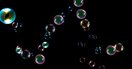 Soap bubble with black background