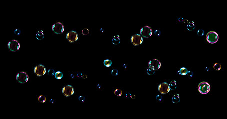 Soap bubble with black background