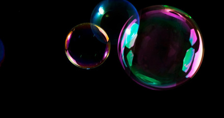 Soap bubble with black background