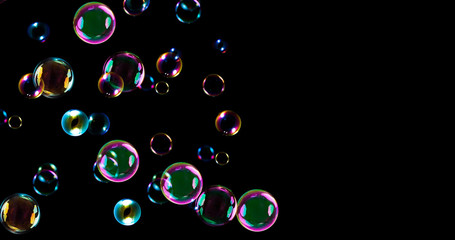 Soap bubble with black background
