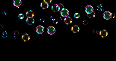 Soap bubble with black background