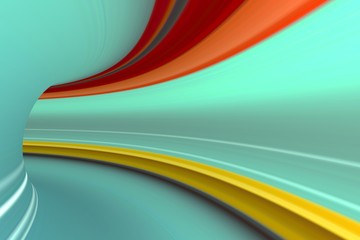Speed data transfer tunnel. Information transfer via data cable - broadband internet - abstract colorful futuristic background with glowing lines
