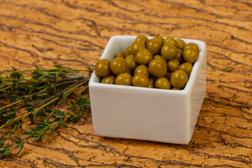 Marinated green peas