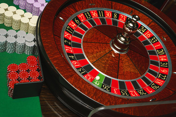 Casino roulette. Bet. Game. Win.