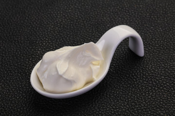 Sour cream in the bowl