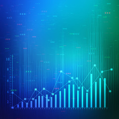 2d rendering Stock market online business concept. business Graph 