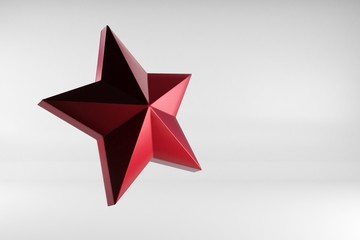christmas pentagonal star, 3d illustration