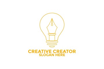 Creative Writer Logo Vector,  Writer Idea logo design template