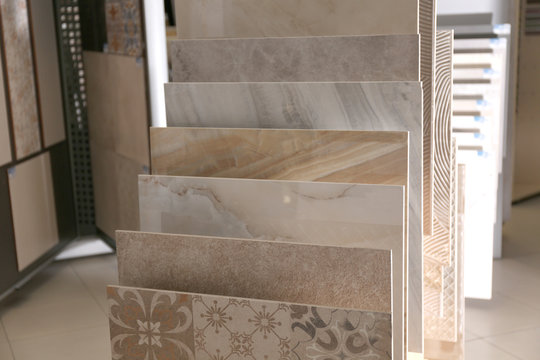 Various Ceramic Tile Samples In Store. Total Wholesale
