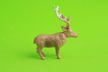 reindeer toy in color background