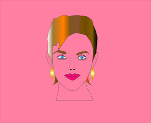  beautiful girl on a pink background