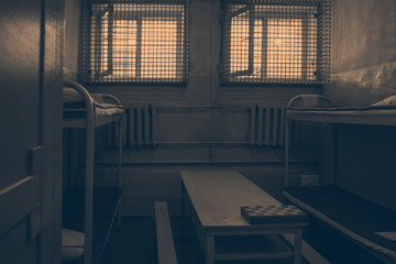 empty prison cell image tinted