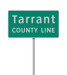Vector illustration of the Tarrant County Line green road sign