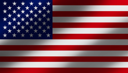 American flag of United States of America- waving flag, silky texture, colourful