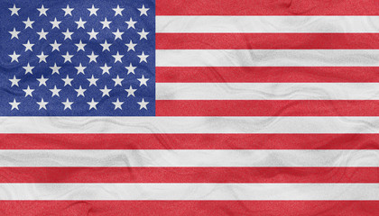 Fototapeta premium American flag of United States of America- waving flag, silky texture, colourful