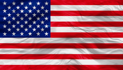 American flag of United States of America- waving flag, silky texture, colourful