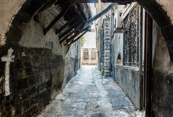 Fototapeta premium the life in Ancient City in Damascus (Syrian Arab Republic) after the war ended in 11/12/2019