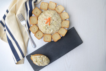 Russian salad and pintxo donostiarra