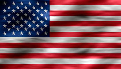 Obraz premium Flag of United States of America- silky texture, colourful