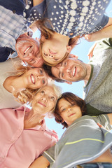 Large family with three generations head to head