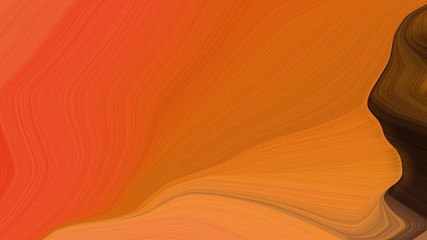 simple colorful contemporary waves illustration with coffee, very dark red and bronze color