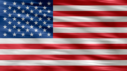 Fototapeta premium American flag of United States of America- waving flag, silky texture illustrated