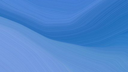 simple colorful modern curvy waves background illustration with steel blue, strong blue and corn flower blue color