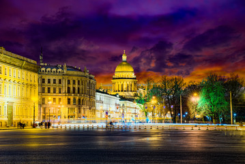 Fototapeta na wymiar Saint Isaac's Cathedral- greatest architectural creation. Saint Petersburg. Russia.