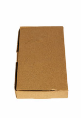 Cardboard box isolated on a white background.