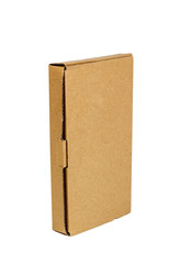 Cardboard box isolated on a white background.