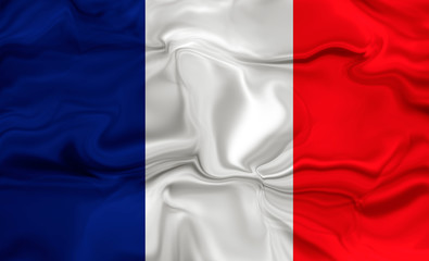 Flag of France- silky texture,wavy, colourful