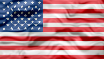 american flag of united states of america - silky texture