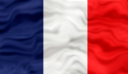 Flag of France- silky texture,wavy, colourful