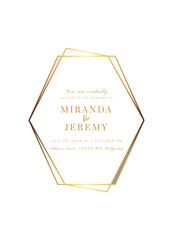 WEDDING Invitations Rose Gold Marble Vector