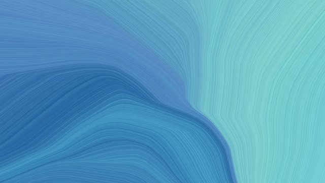 simple colorful modern soft curvy waves background design with steel blue, sky blue and medium aqua marine color © Eigens