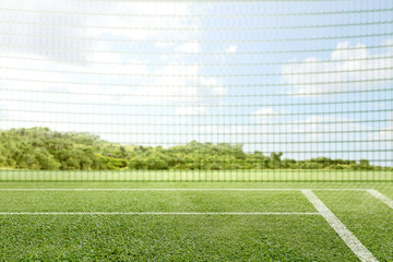 Closeup view of tennis net
