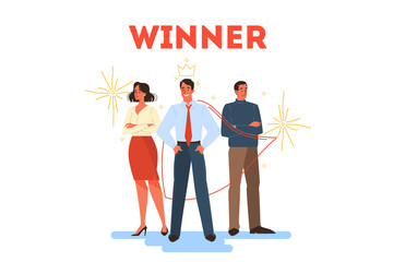 Businessman celebrate success. Idea of achievement and success.