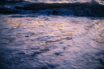 texture of the seascape with foam