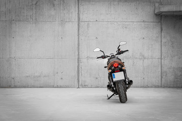 motorcycle with cement